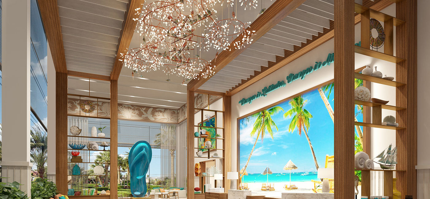 Image: PHOTO: Rendering of the lobby at Margaritaville Island Reserve Cap Cana by Karisma (photo courtesy Margaritaville)
