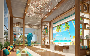 Rendering of the lobby at Margaritaville Island Reserve Cap Cana by Karisma