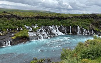 Hraunfossar waterfalls in Iceland’s Hyita River