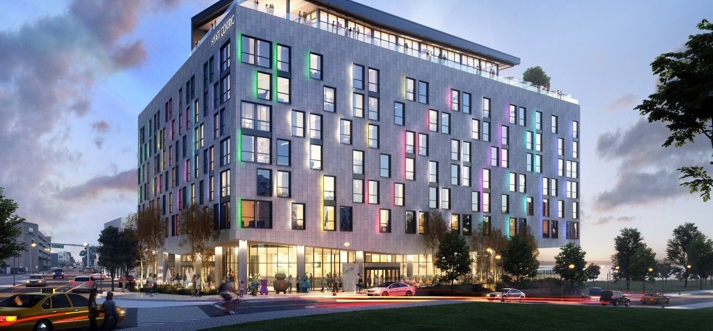 Image: Hyatt Centric Beale Street Memphis Exterior Rendering (photo via Hyatt Hotel Corporation) ((photo via Hyatt Hotel Corporation))