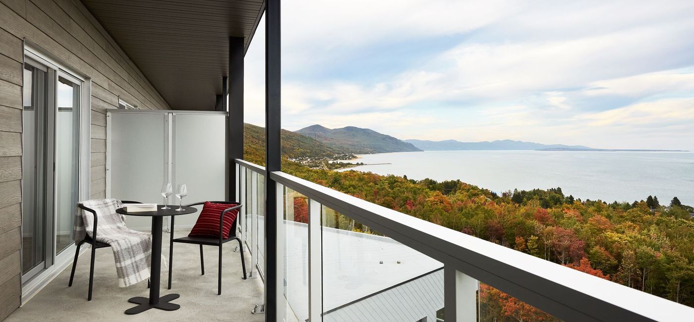 Image: Large balcony overlooking the St. Lawrence River at the Club Med Quebec-Charlevoix resort. (photo via Club Med) ((photo via Club Med))