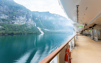 Cruise ship sailing.