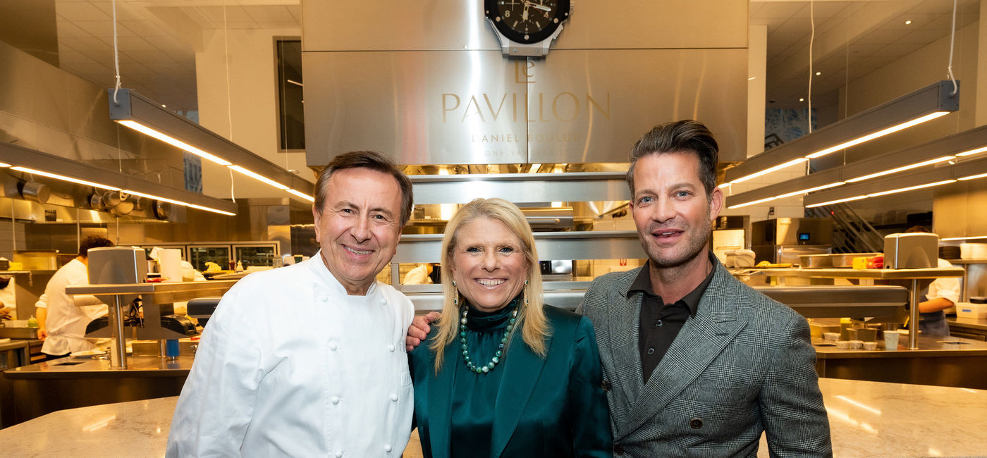 Image: Acclaimed interior designer Nate Berkus, Celebrity Cruises President and CEO Lisa Lutoff-Perlo and Michelin-starred chef Daniel Boulud. (photo via Celebrity Cruises Media (Celebrity Cruises Media)