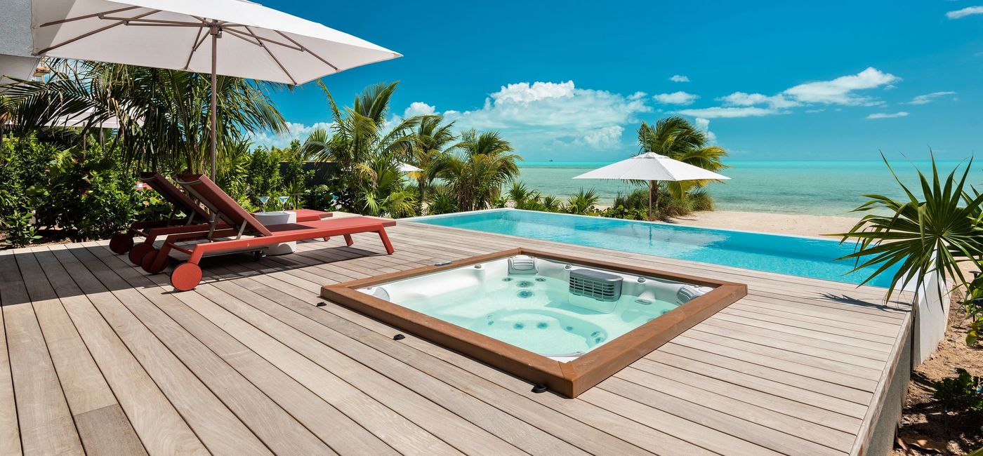 Image: Private pool area at one of Beach Enclave Long Bay's beach houses. (photo via Beach Enclave)
