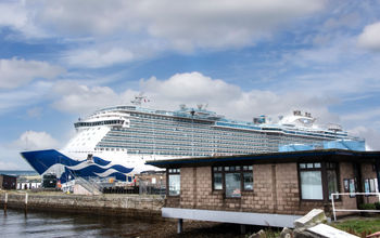 Cruise ship docked in Invergordon, Scotland