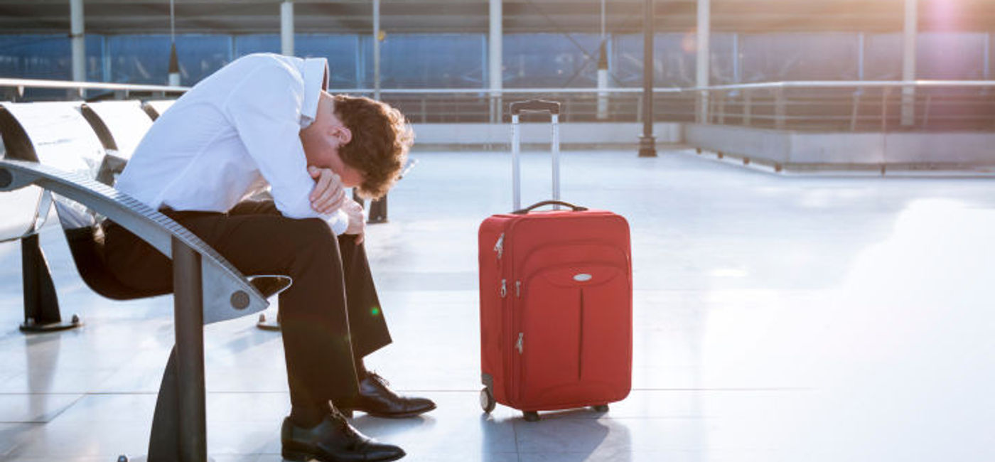 Image: PHOTO: Upset traveler at the airport. (photo courtesy of Thinkstock)