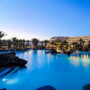 Paradisus Salinas Lanzarote pool at night. 