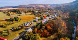 Aerial view of Kunkletown, Pennsylvania in the Poconos