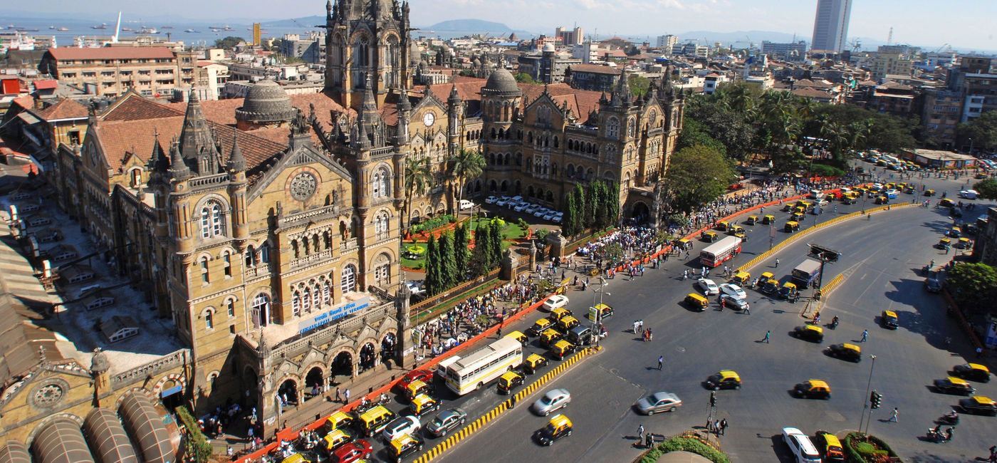 Image: Chatrapati Shivaji Terminus, Mumbai.  (photo via KishoreJ/iStock/Getty Images Plus)