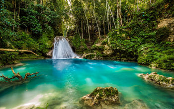 Blue hole in the middle of Jamaica (photo via GummyBone / iStock / Getty Images Plus)
