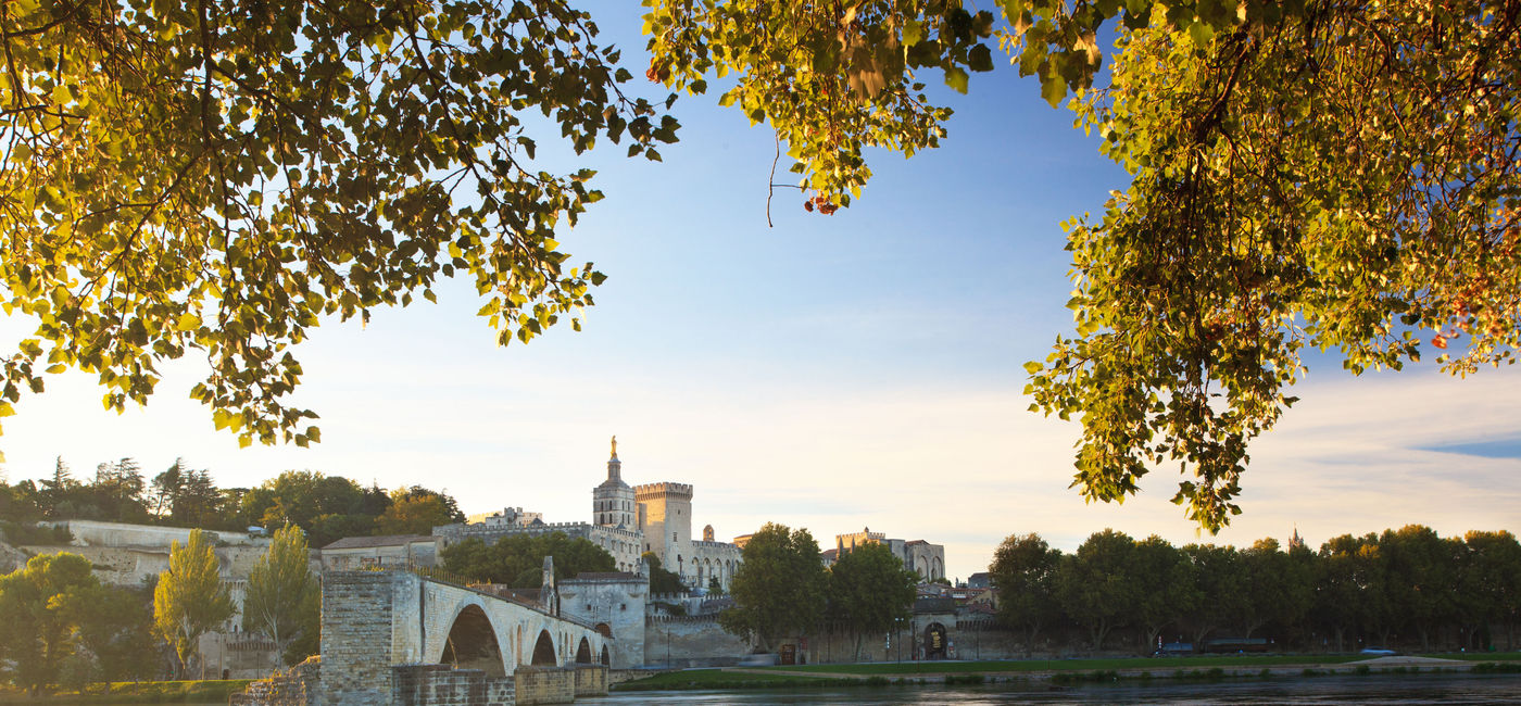 Image: Avignon Bridge with Pope's Palace and Rhone river, Provence, France (photo via HonzaHruby / iStock / Getty Images Plus)