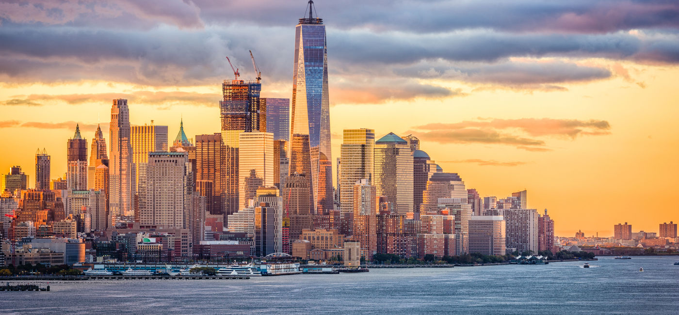 Image: PHOTO: New York City financial district on the Hudson River at dawn. (photo via Sean Pavone/iStock/Getty Images Plus) (Sean Pavone / iStock / Getty Images Plus)