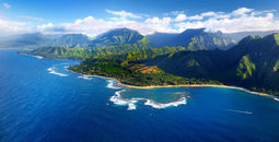 Beautiful aerial view of spectacular Na Pali coast, Kauai, Hawaii (maximkabb / iStock / Getty Images Plus)
