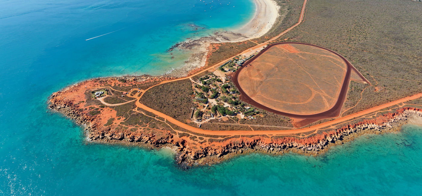 Image: Aerial view of Gantheaume Point and Cable Beach, Broome, Western Australia. (Photo via Aerometrex / iStock / Getty Images Plus)