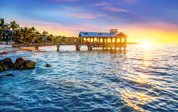 Pier at the beach in Key West, Florida.