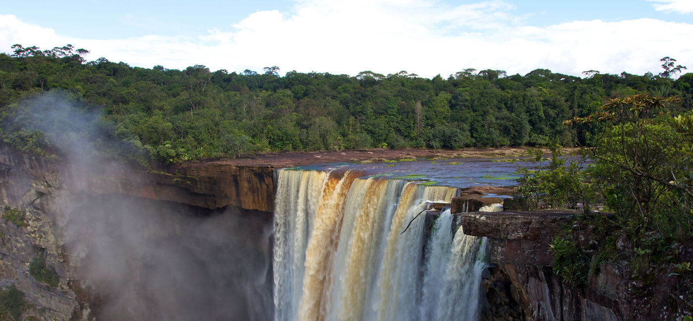 Image: PHOTO: Guyana's natural attractions are highlighted by majestic Kaieteur Falls.  (photo via D-Arnaud/iStock/Getty Images Plus)