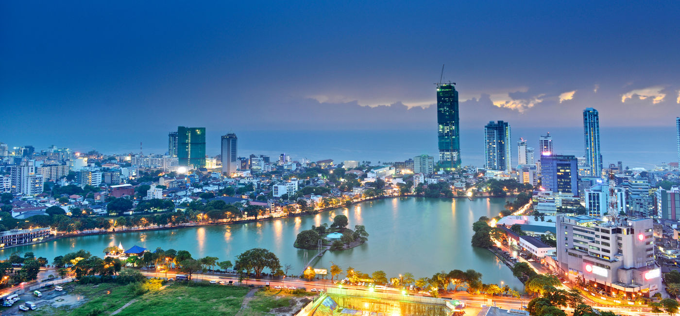 Image: Aerial view of central Colombo, Sri Lanka. (photo via thekoala / iStock / Getty Images Plus)