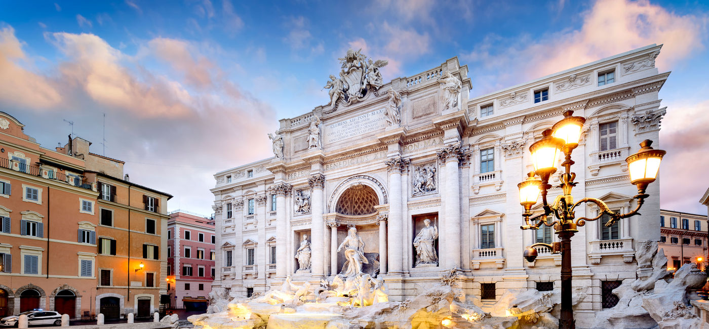 Image: Trevi Fountain, the largest Baroque fountain in the city and one of the most famous fountains in the world. (Photo via ventdusud / iStock / Getty Images Plus)