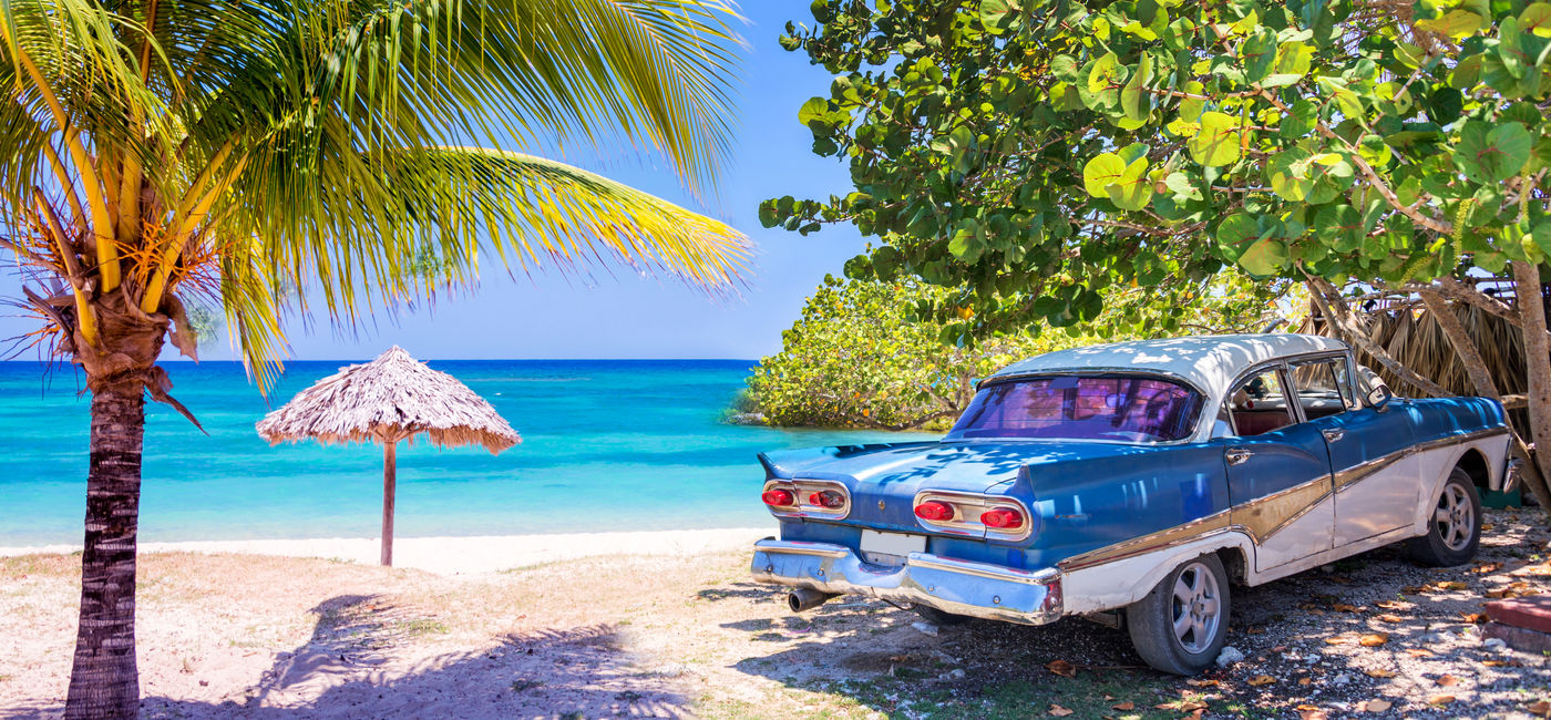 Image: Vintage American oldtimer car parked on a beach in Cuba. (Photo via Delpixart/iStock/Getty Images Plus) (Delpixart / iStock / Getty Images Plus)