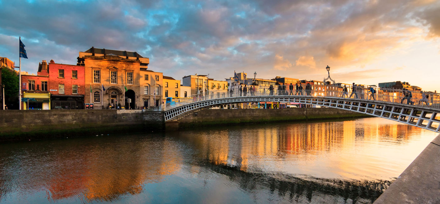 Image: PHOTO: Sunset in Dublin, Ireland (photo via yktr / iStock / Getty Images Plus)