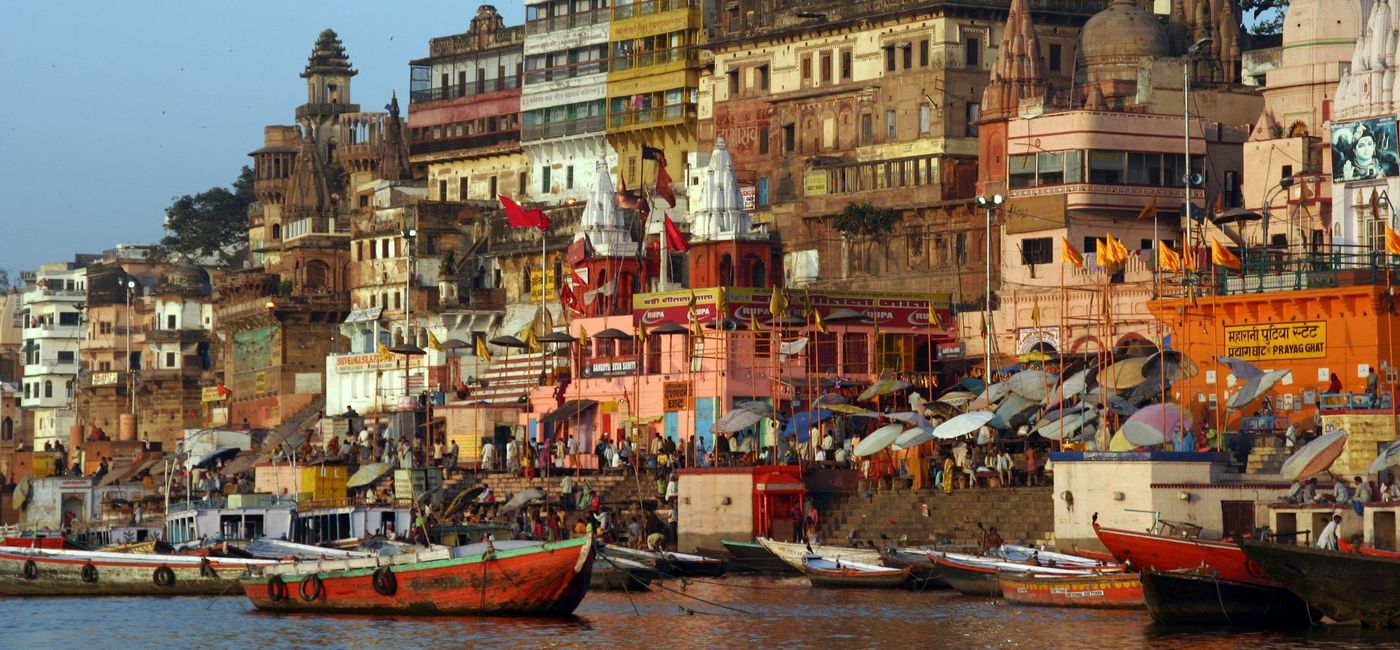 Image: Varanasi wharf on the Ganges River, India. (photo courtesy of Collette) (Provided by Collette)