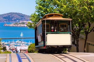 Cable car, trolley, San Francisco Bay, California
