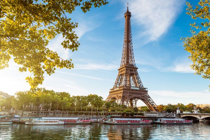 The Eiffel Tower in Paris, France. The Eiffel Tower in Paris, France.