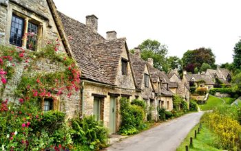 Historic, Arlington Row, houses, cottages, Bibury, Gloucestershire, England, Britain, United Kingdom, UK