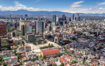 overview of tabacalera neighborhood and reforma area, around monumento a la revolucion (photo via UlrikeStein / iStock / Getty Images Plus)