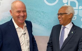 John Kirk with Bahamas Minister of Tourism Dionisio D'Aguilar