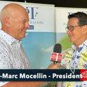 John Kirk with Tahiti Tourism CEO Jean-Marc Mocellin - PPT 2023
