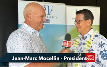John Kirk with Tahiti Tourism CEO Jean-Marc Mocellin - PPT 2023