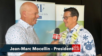 John Kirk with Tahiti Tourism CEO Jean-Marc Mocellin - PPT 2023