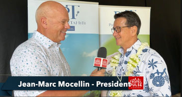 John Kirk with Tahiti Tourism CEO Jean-Marc Mocellin - PPT 2023