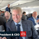 John Kirk with Michael Deluce Porter Airlines CEO onboard their new E195-E2