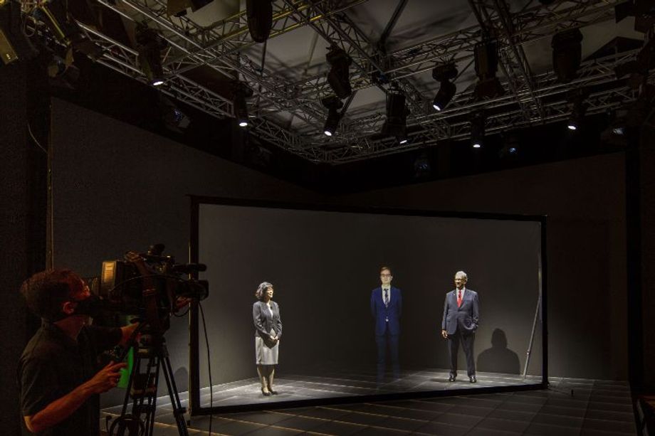 The studio's holographic telepresence abilities allow planners to beam speakers "live" into Singapore.