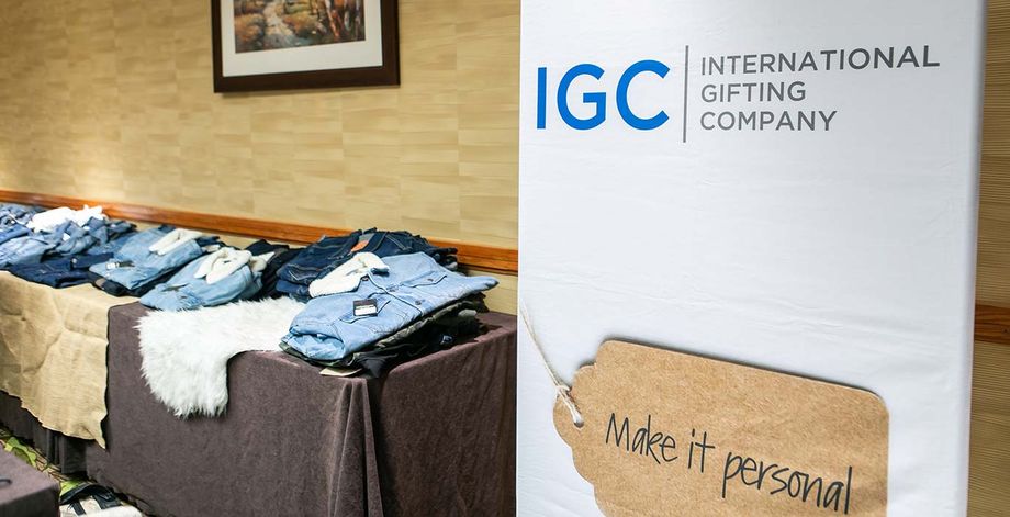 International Gifting Company's jean-jacket gifting bar at Northstar Meetings Group's Destination West event