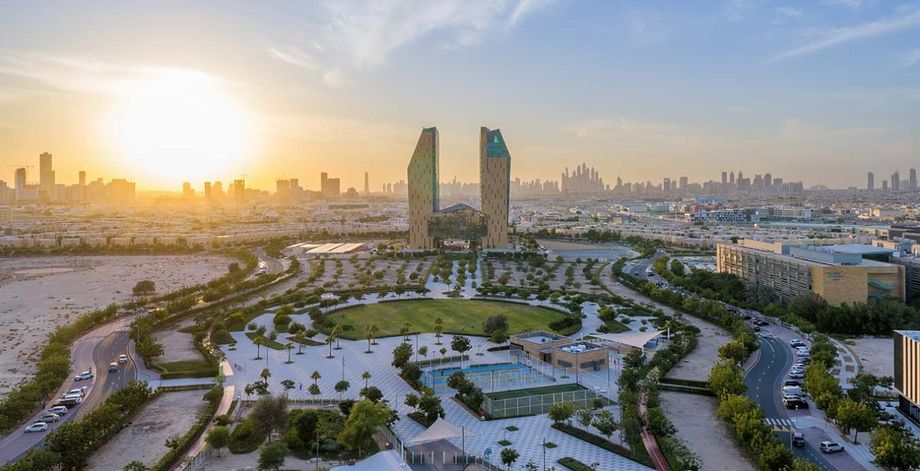 Dubai aerial of city