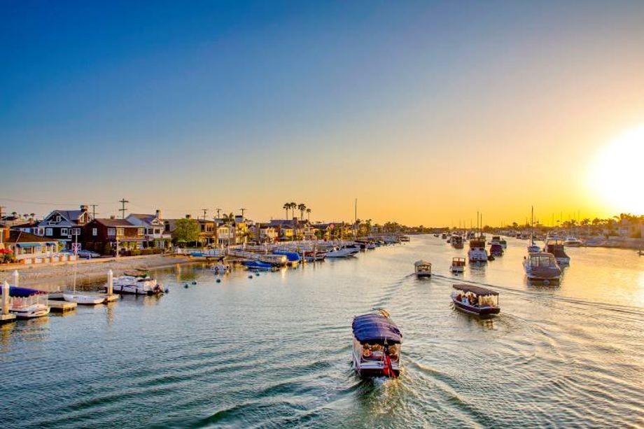 Newport Beach's recreational boat harbor is a major draw for visitors and groups.