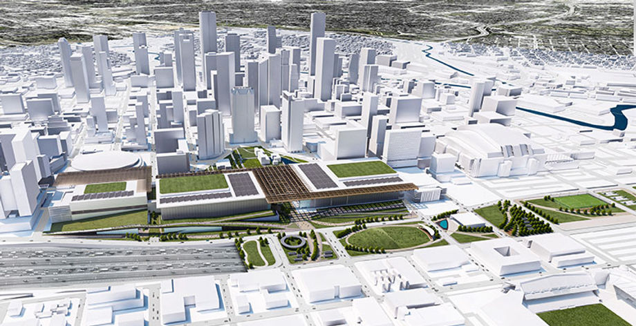 Houston's George R. Brown Convention Center is expanding as part of a project that will create a walkable convention and entertainment district.
