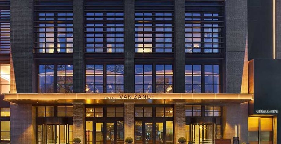 The entrance to the Hotel Van Zandt
