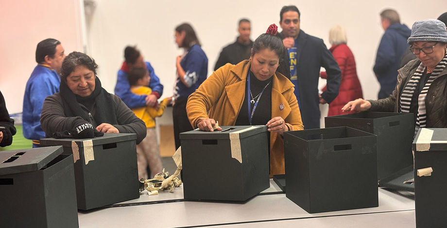 Members of Unite Here Local 2 in San Francisco cast their votes for a new contract.