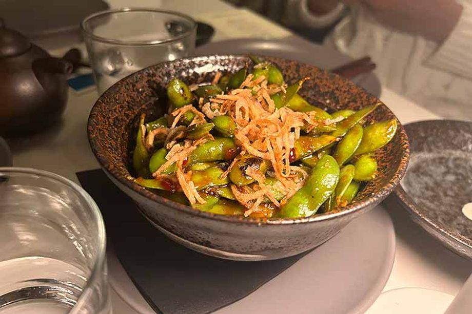 spicy wok edamame at Janken