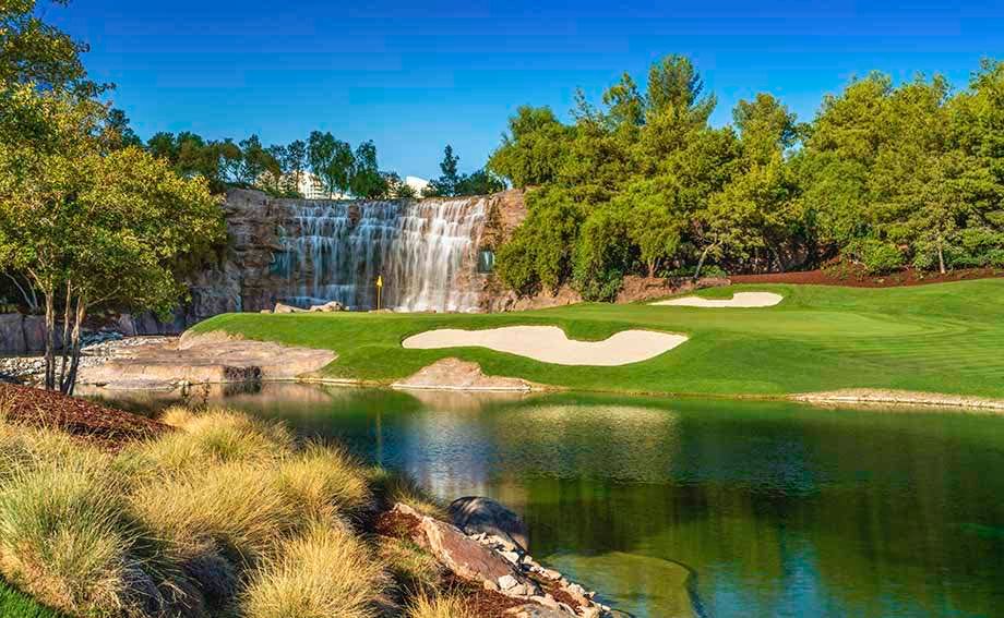 Wynn 2 920 golf waterfall