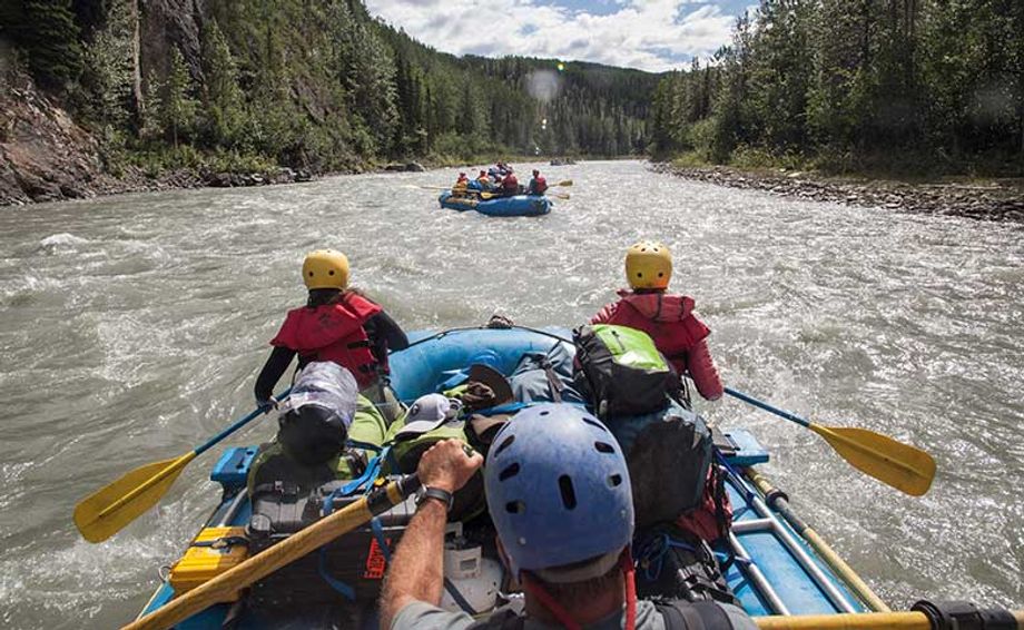 Rafting down the Tatshenshini River in the Kluane National Park is a popular way for groups to enjoy Yukon's natural resources up close.