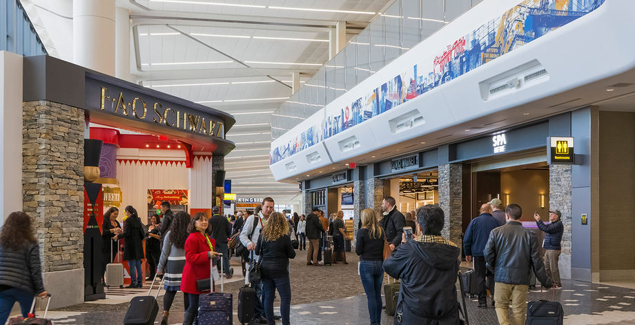 LaGuardia’s modern Terminal B concourse already is on board.