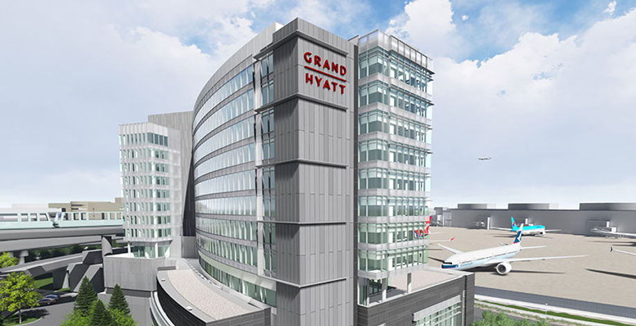 Rendering of the Grand Hyatt SFO, coming to the San Francisco International Airport