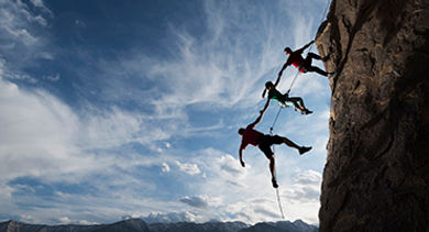 Teamwork Rock Climbing