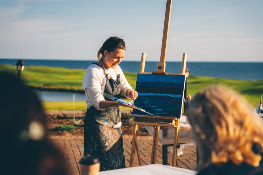 Local artist Mary Garouette led a watercolor painting class.