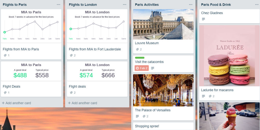 Skyscanner Trello integration